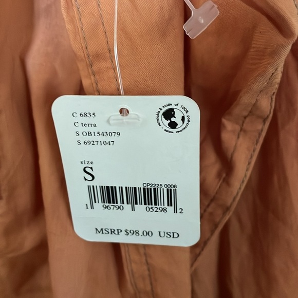 We‎ The Free NWT Small Orange Button-Up Shirt - Picture 2 of 7